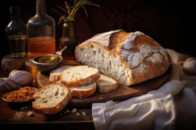 Buona cena di pane croccante Ricetta Fotografia alimentare