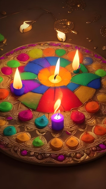 Buona Diwali lampade di argilla accese durante la celebrazione del festival indù delle luci di Dipavali