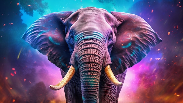 Buona mitica arte del design del poster dell'elefante maschio