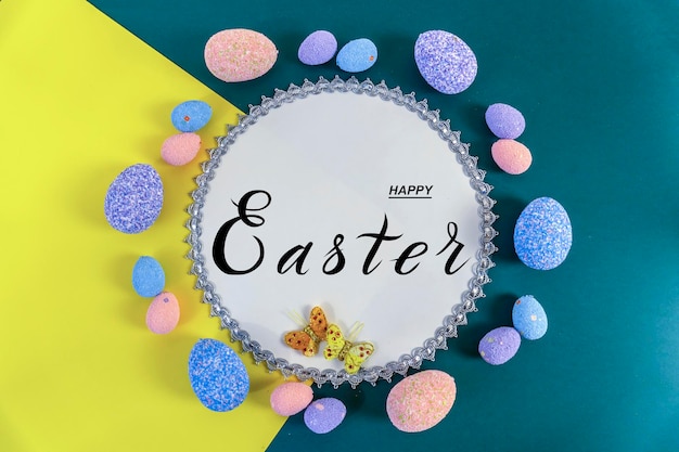 Buona Pasqua Flat Lay Internet banner cartolina a Pasqua