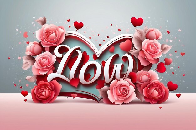 Buona San Valentino carta di testo tipografia cuore banner design gioioso disegno di San Valentino
