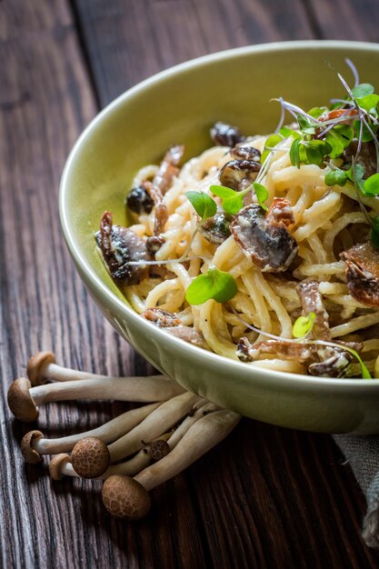 Buonissimi gli spaghetti ai funghi funghi e prezzemolo