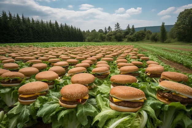 Burger Blossoms Una stravagante fusione di fast food e intelligenza artificiale generativa della natura