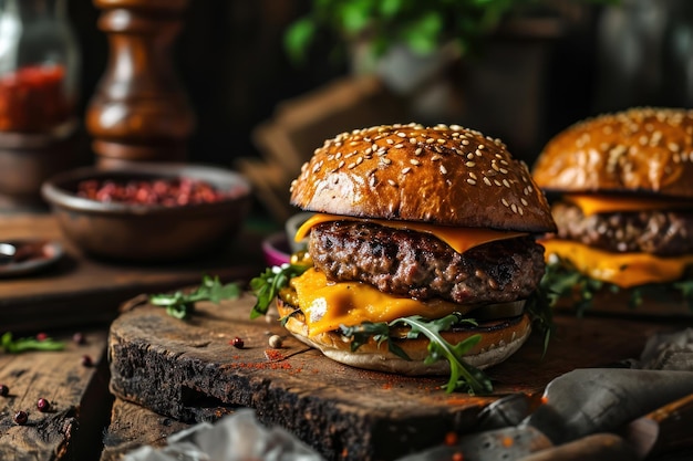 Burger con formaggio e cotoletta di manzo