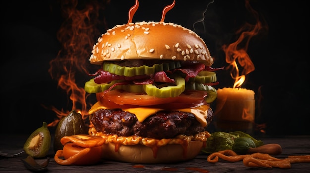 Burger concetto di Halloween di un burger