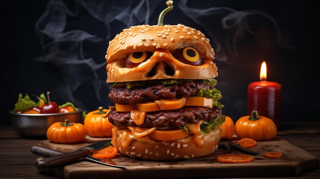 Burger concetto di Halloween di un burger