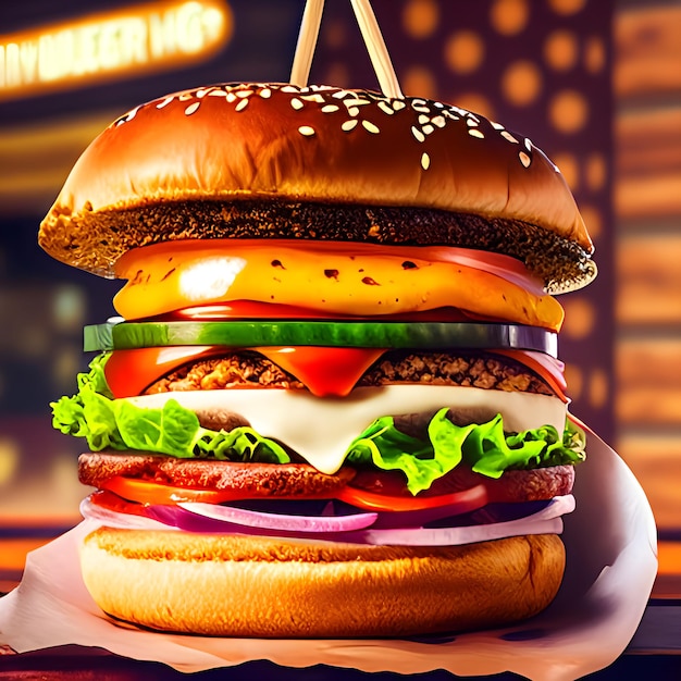 Burger photography Hamburger Gourmet con Cipolle Caramellate e Avocado