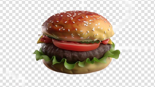 Burger su uno sfondo trasparente