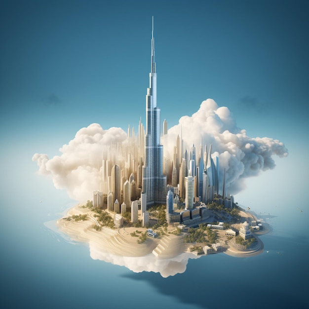 burj khalifa isometrico 3d per lo sfondo