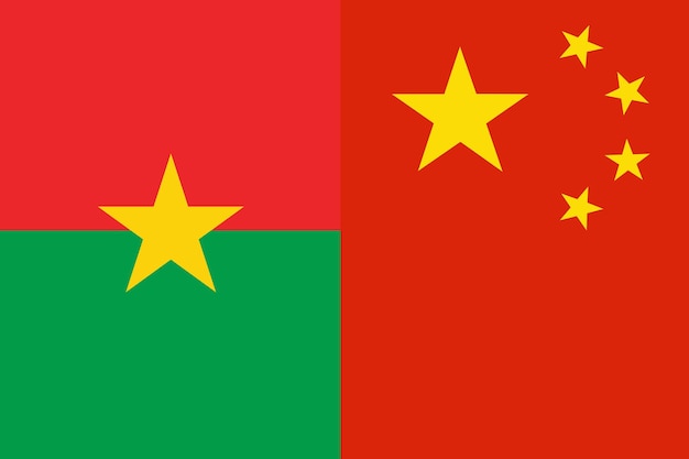 Burkina Faso e Cina bandiera paesi