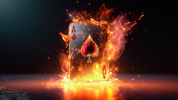 Burning Deck Illustrazione simbolica dell'intensità e della passione nei giochi di carte IA generativa