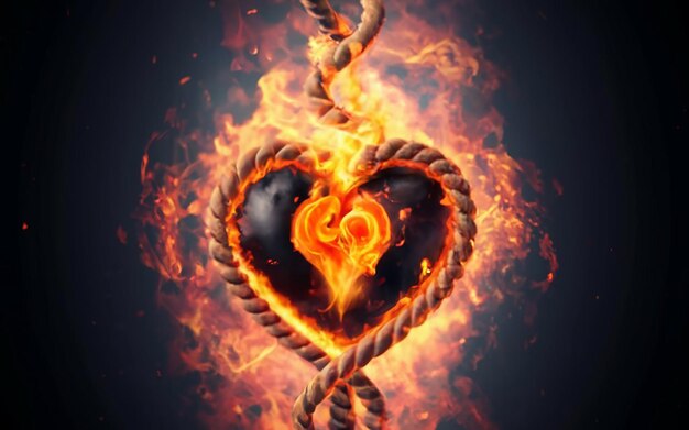 Burning Rope and Heart Ultra HD Fotorealistico EV2613 Anime foto vibrante