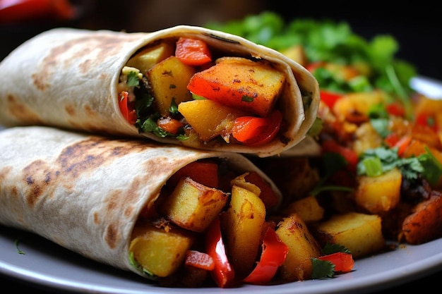 Burrito da colazione con peperoncino e uova