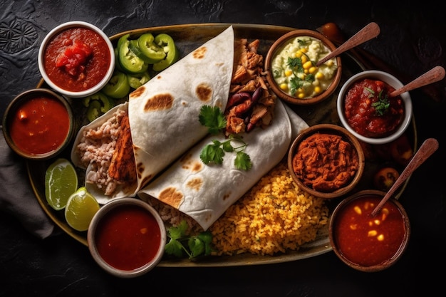 Burrito messicano caldo Illustrazione AI generativa