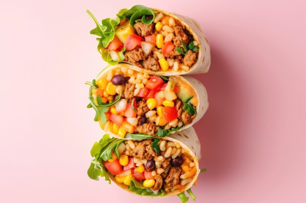 Burrito messicano con manzo e verdure