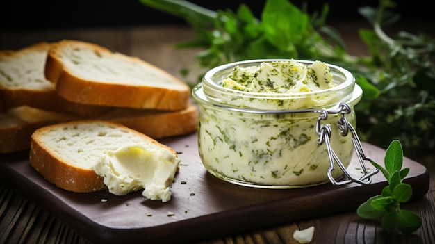 Burro e pane fatti in casa sani alle erbe