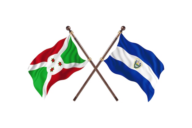 Burundi contro El Salvador Sfondo di due bandiere di paesi