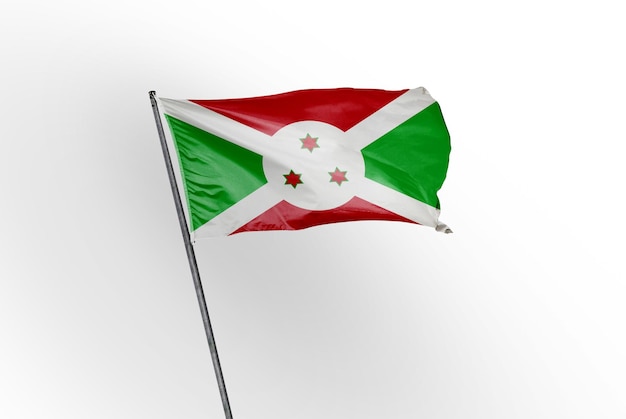 burundi sventola bandiera su un'immagine di sfondo bianco