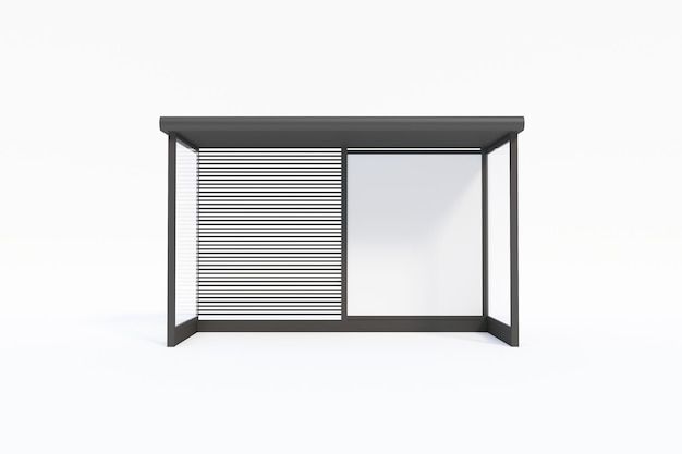 Bus Stop Bus Shelter Mockup con sfondo bianco