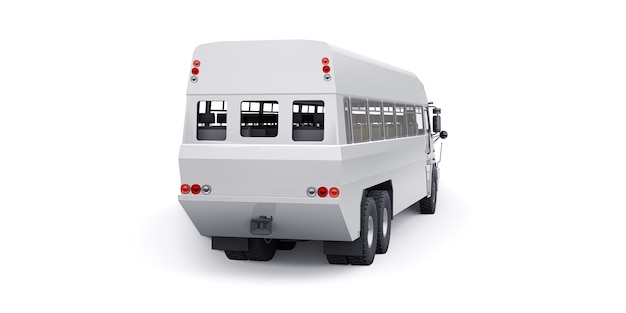 Bus untuk mengangkut pekerja ke area yang sulit dijangkau Ilustrasi 3D