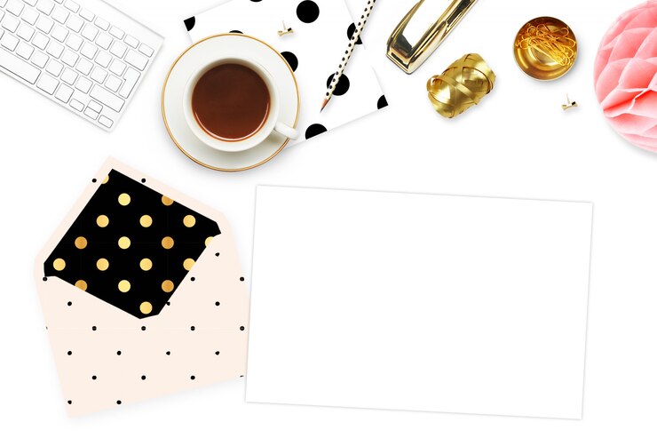 Business accessories on white