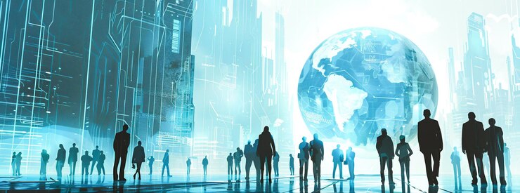 Business concept of technology in group of people Concept of teamwork