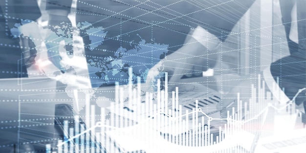 Business Finance Grafico Grafico Trading Forex Exchange Investment Fintech concept Supporti misti
