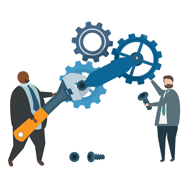 Business gears png illustration transparent background