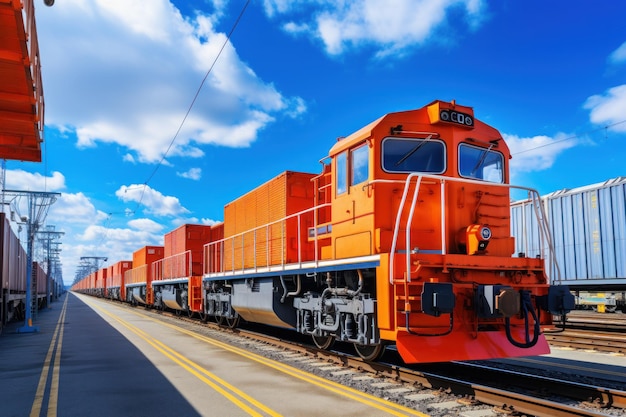 Business globale del treno merci Container Cargo AI generativa