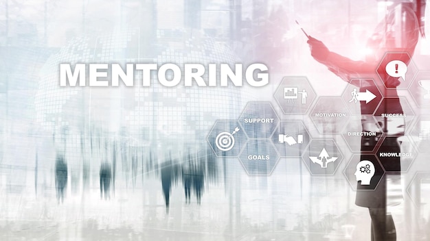 Business Mentoring Personal Coaching Formazione concetto di sviluppo personale Supporti misti