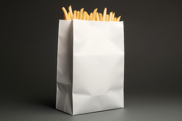 Busta di carta di patatine fritte da fast food Confezione prodotto Genera Ai