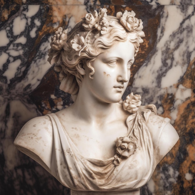 Busto della dea in marmo