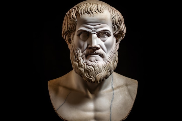 Busto di Aristotele filosofo della grecia generativa AI