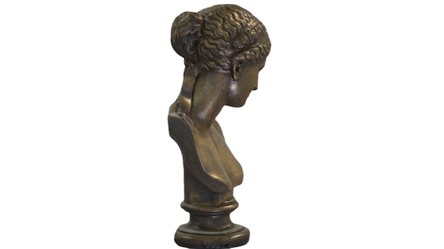 Busto in bronzo di testa di donna