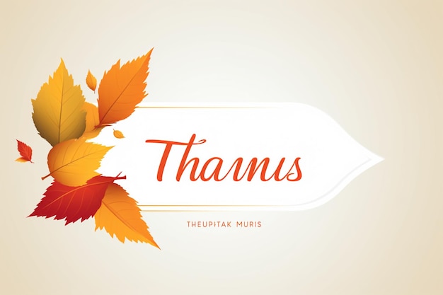 c'è l'immagine di un biglietto di ringraziamento con foglie sopra ai generative