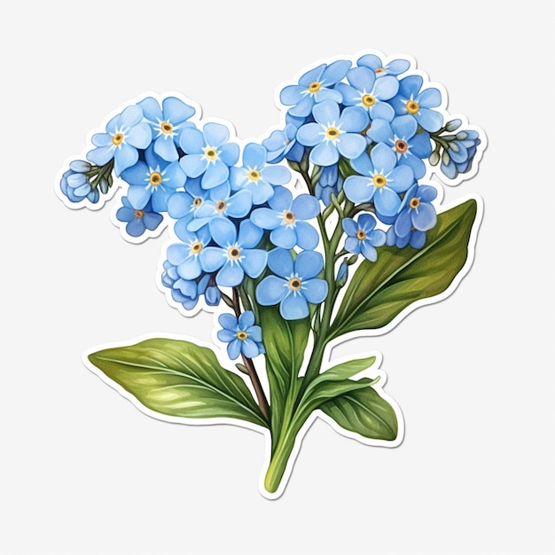 C'è un adesivo di un mazzo di fiori blu generativa ai