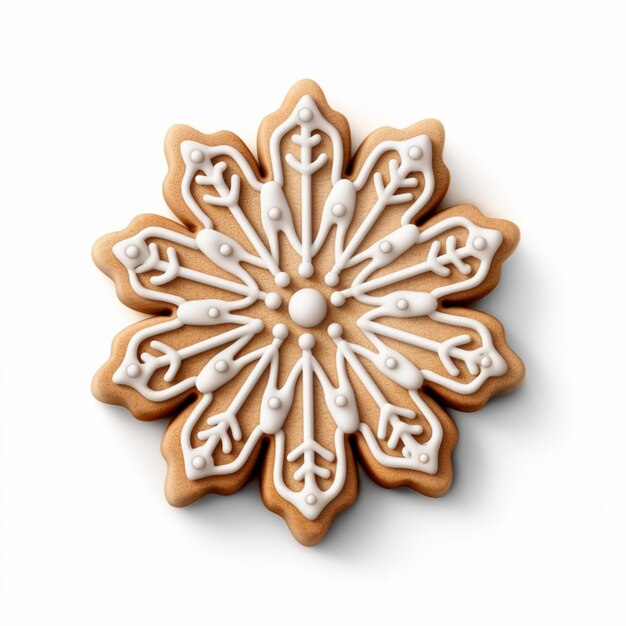 c'è un biscotto che è decorato come un fiocco di neve generativo ai