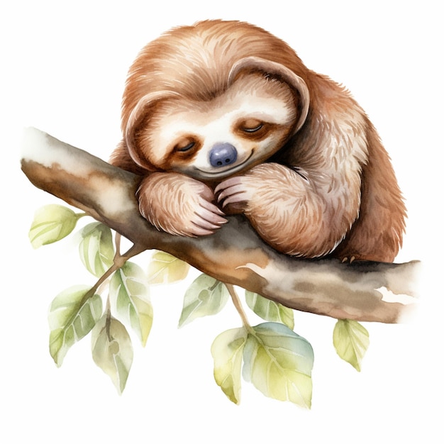 c'è un bradipo che dorme su un ramo generativo ai