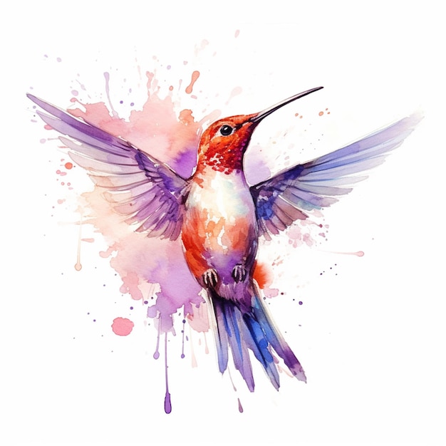 c'è un colibrì che vola nell'aria con le ali spiegate ai generative