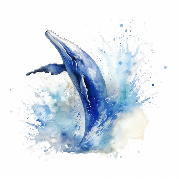 c'è un delfino blu che salta fuori dall'acqua generatrice di ai