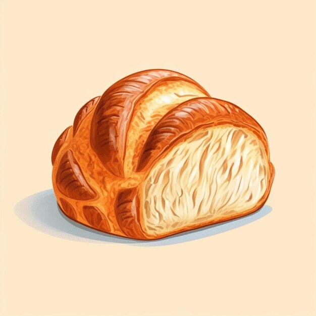 C'è un disegno di un croissant su uno sfondo giallo generativo ai