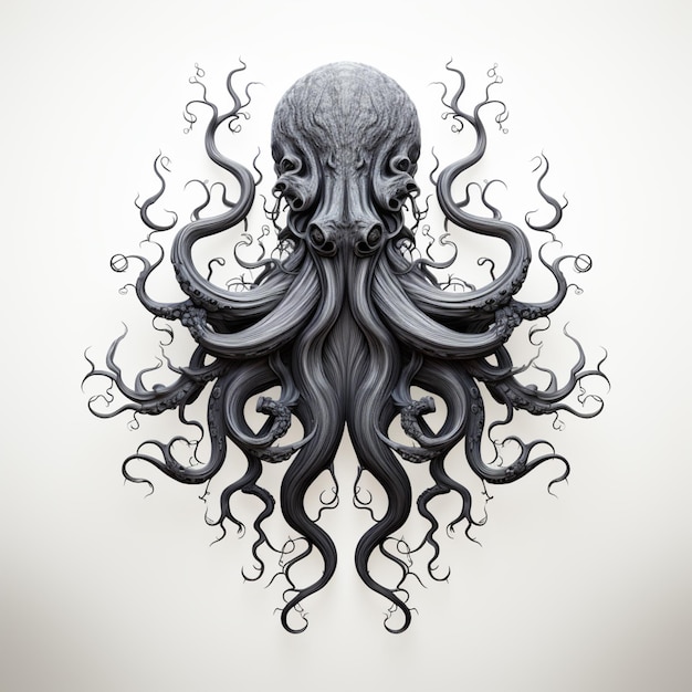 C'è un disegno di un polpo gigante con tentacoli generativi ai
