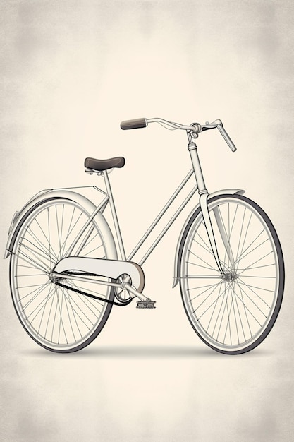 C'è un disegno di una bicicletta con un cesto sul retro generativo ai