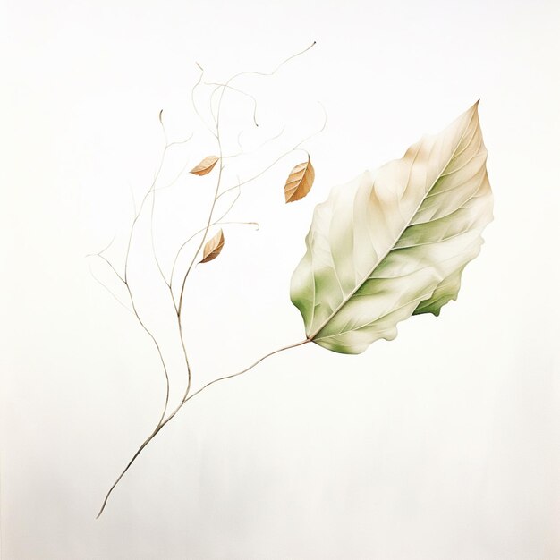 c'è un disegno di una foglia e di un ramo con foglie generative ai