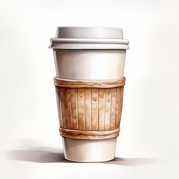 C'è un disegno di una tazza di caffè con un coperchio generativo ai