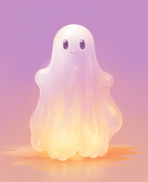 C'è un fantasma bianco con un sorriso su di esso generativo ai