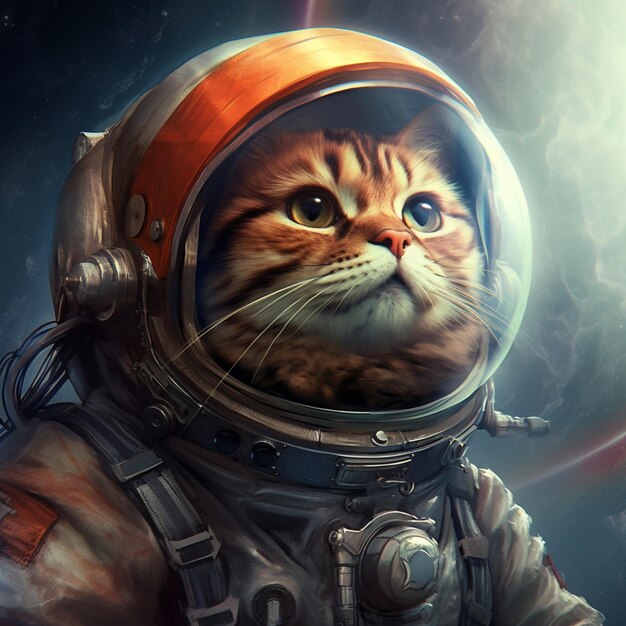 c'è un gatto in tuta spaziale con un casco sull'intelligenza artificiale generativa