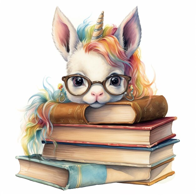 C'è un gatto unicorno con gli occhiali e un libro sopra l'IA generativa