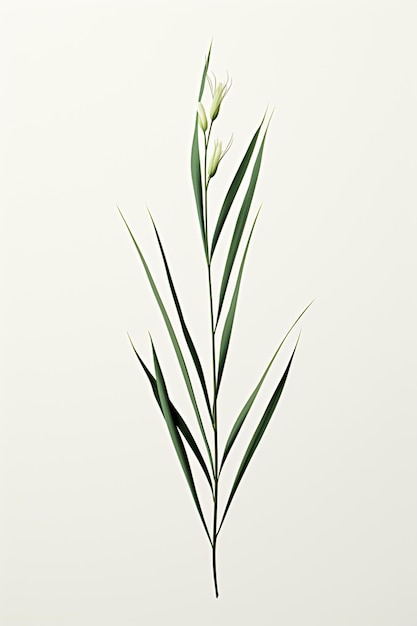C'è un'immagine di una pianta con foglie verdi e fiori bianchi generativa ai