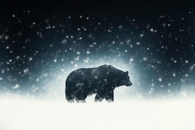 c'è un orso che cammina nella neve ai generativa